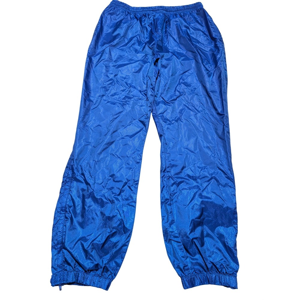 Columbia Windbreaker Pants Women XL Blue Hike Trail Vintage Jogger Snap Ankle